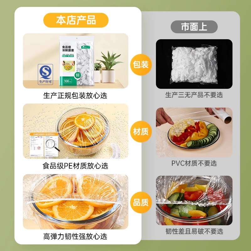 速发一次性保鲜膜套罩级保鲜袋带浴帽式的套碗家用加热保温