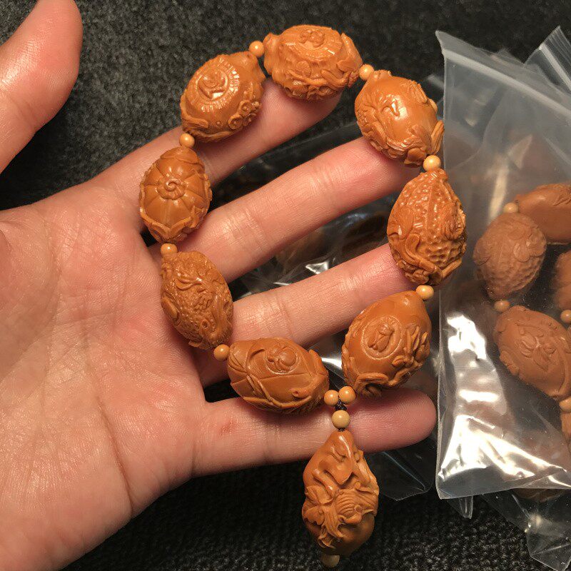速发橄榄核手串八宝茶壶把把壶八把壶把玩核雕苏工雕刻手串文玩橄