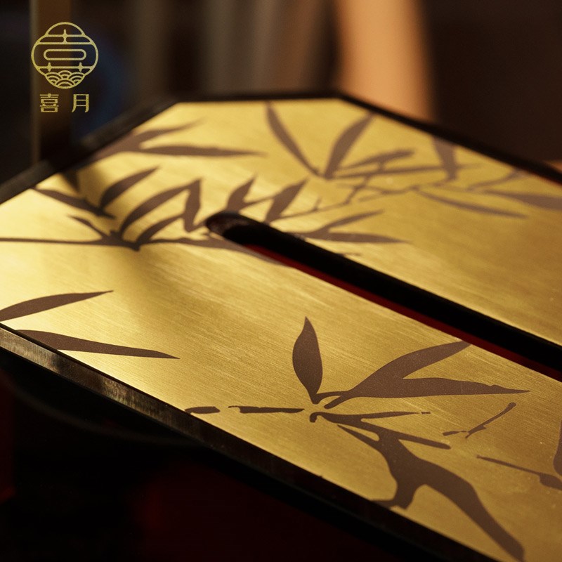速发喜月新中式纸巾盒奢华礼品亚克力抽纸盒客厅茶室茶几创意2024
