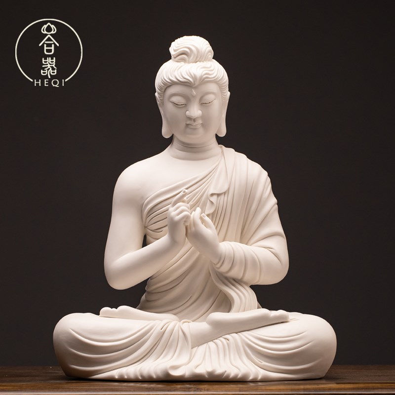 速发德化陶瓷说法印如来佛祖释迦摩尼佛说法佛像家用居家供奉摆件