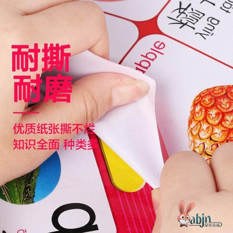 速发识字认知挂图儿童宝宝幼0-岁拼音无声启蒙识字无声卡片