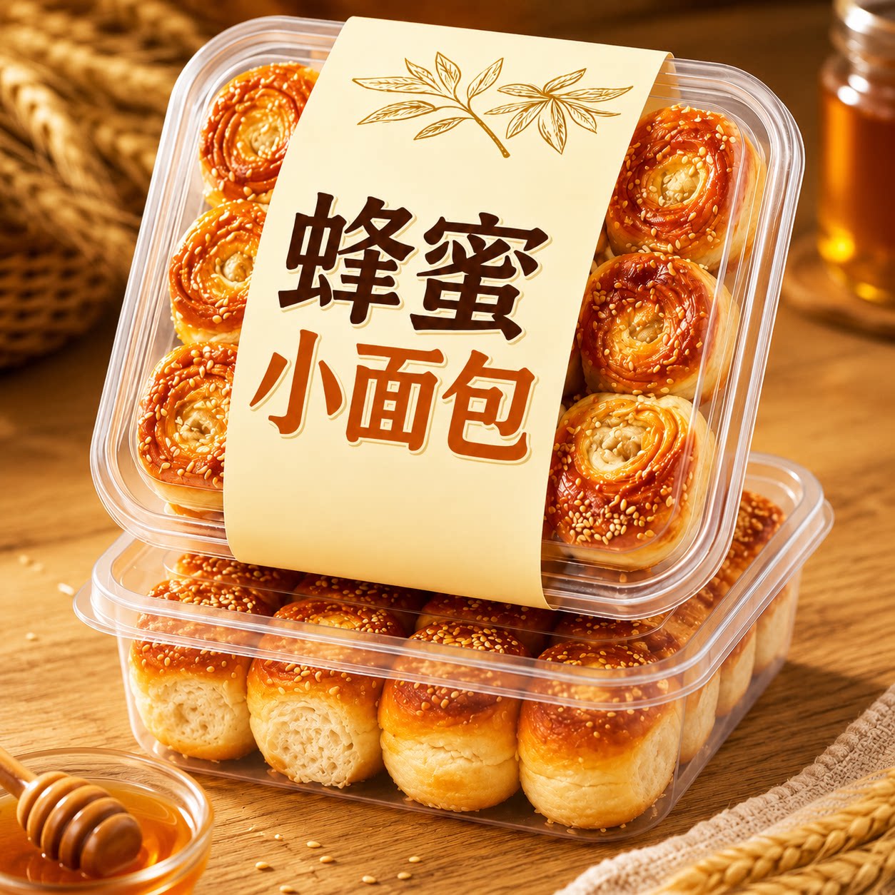 脆皮蜂蜜小面包传统早餐面点酥脆下午茶糕点休闲小吃袋装低温烘焙