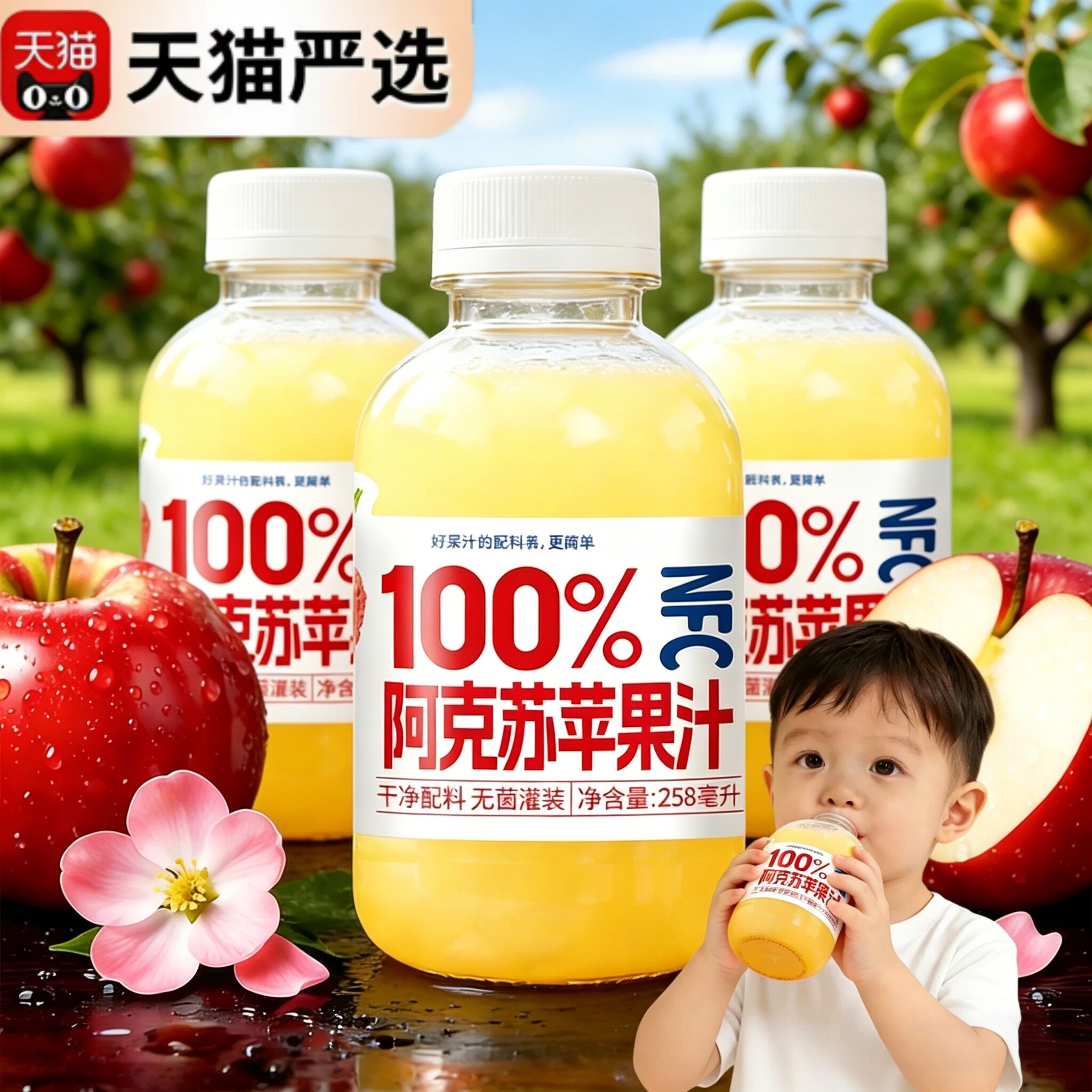 nfc苹果汁小瓶无糖苹果汁儿童专用红心苹果汁商用鲜榨官方旗舰店图片
