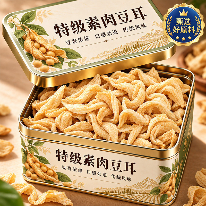 素肉豆耳官方旗舰店山东无盐大豆耳素肉凉拌菜炒菜火锅豆制品干货