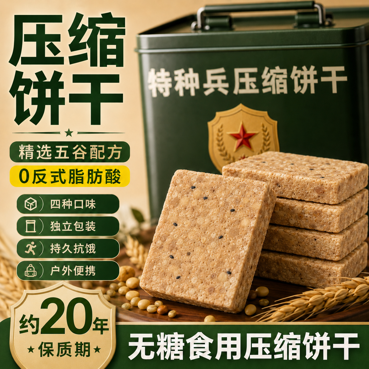 特种兵食用压缩饼干军干粮正品官方旗舰店独立包装无糖低脂代餐