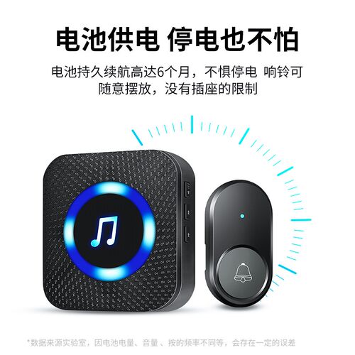 德国门铃家用无线超远距离t电子遥控门玲免插电叮咚门钟老人呼叫