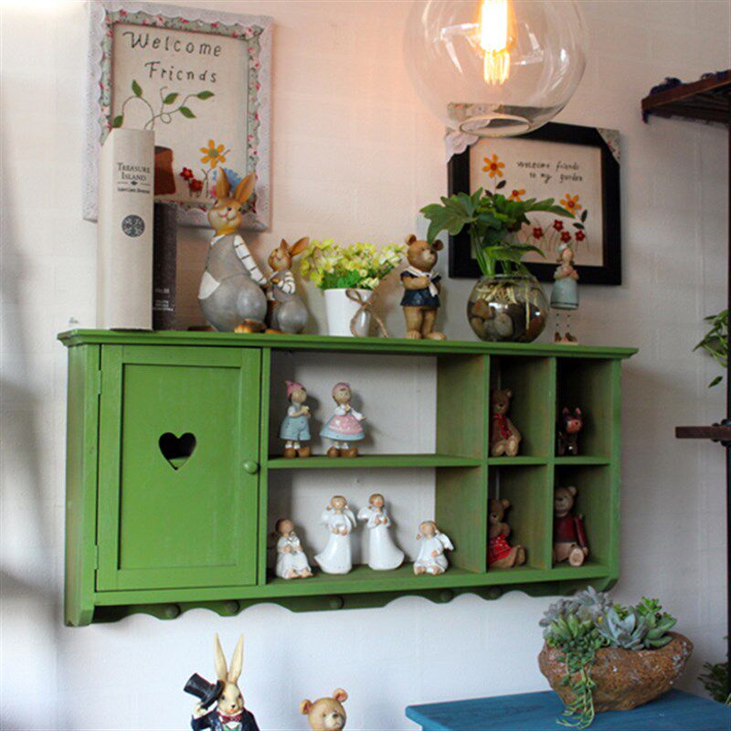 特价美式墙上置物架o实木隔板壁挂柜卧室吊柜客厅挂钩创意墙壁柜