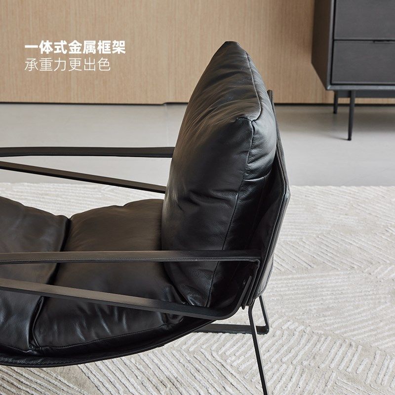 现代简约真皮沙发椅家用客厅网红设计师单K人椅子轻奢风阳台休闲,住宅家具,沙发椅,淘宝优惠券,粉丝福利购,淘宝优惠卷