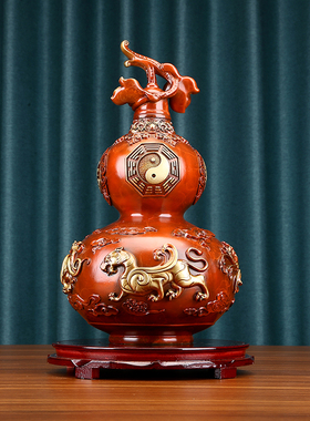 铜四神兽葫芦铜葫芦工艺品摆件家居玄关办公室Q装饰品乔迁开业礼