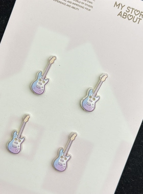 9.5*25.5mm紫色吉他异形纽扣儿童衬衫扣子开衫手工DIY装饰扣辅料