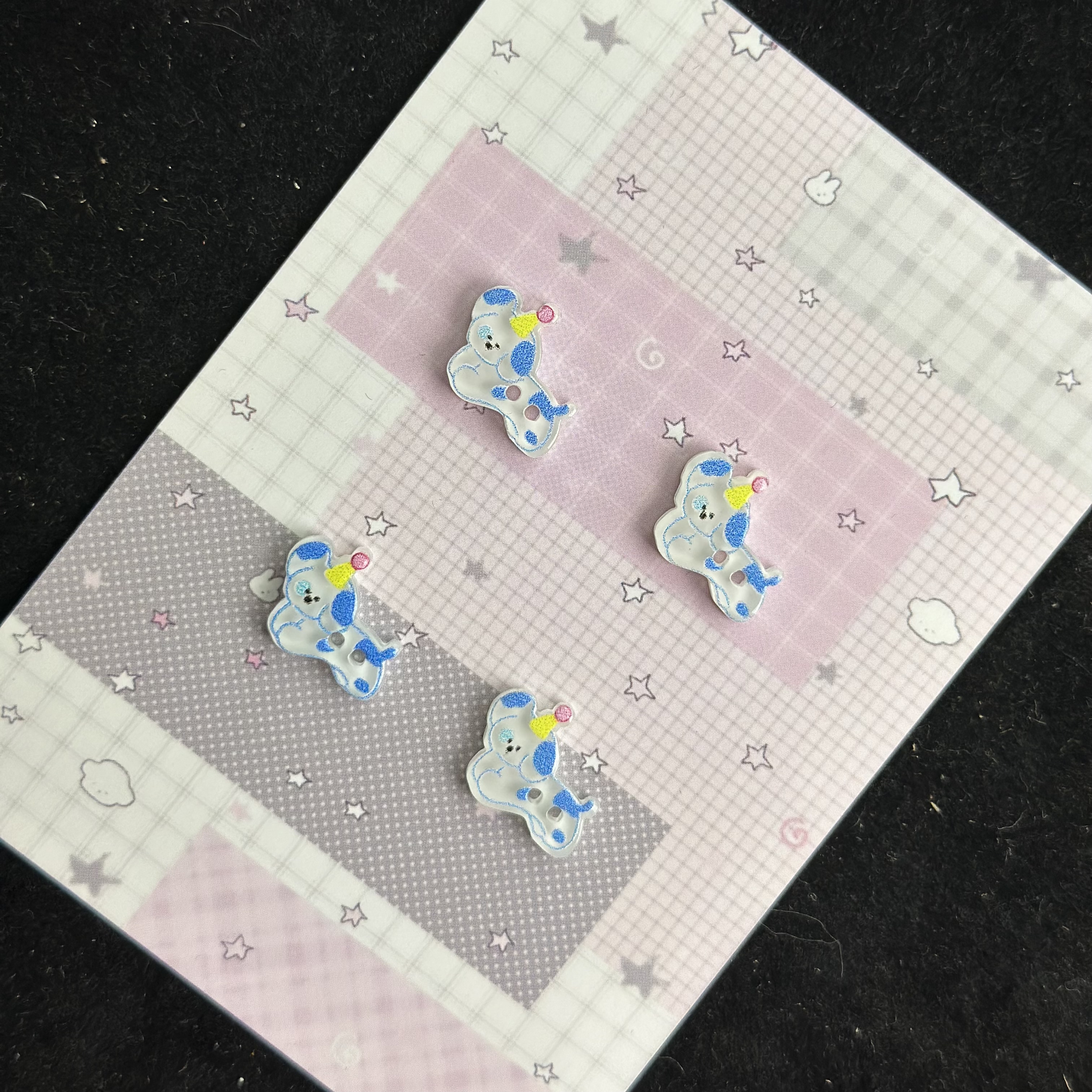 卡通生日帽小狗树脂纽扣童趣儿童衣服扣 DIY手工发夹娃衣配件