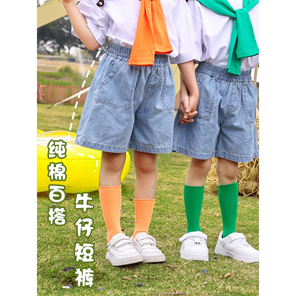 男女童短裤夏季薄儿童牛仔裤中大童薄款裤子女童休闲外穿五分短裤