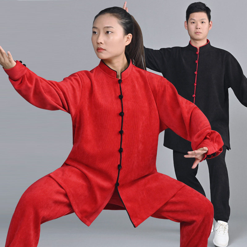 速发新中式高端太极练男款款新款秋冬加绒加厚太服拳服功极武术服