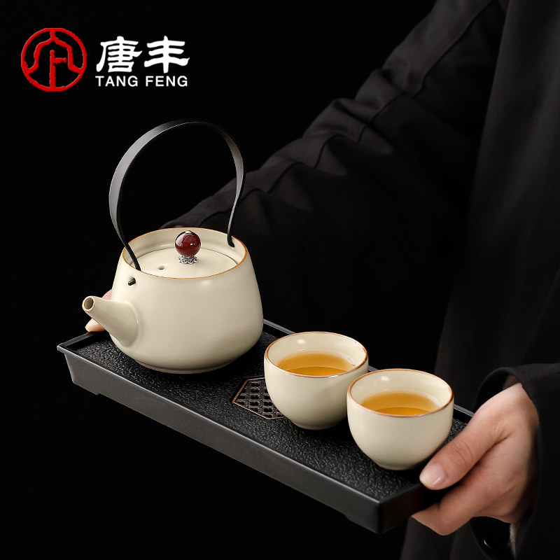速发汝窑功夫茶具套装一人饮小泡壶茶茶家用士一壶二杯2025新款