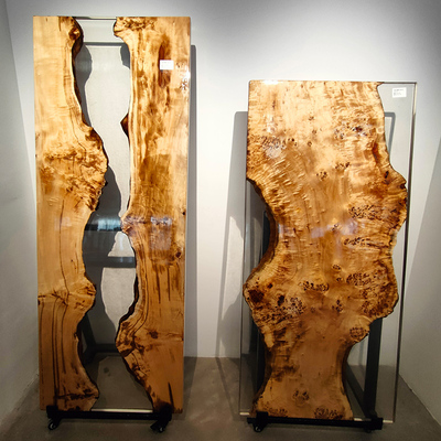 速发环氧树脂茶流几子实木原木大板海浪茶桌餐桌创意河台茶桌整板