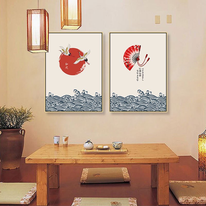 速发日式招财猫装饰画床头榻榻米和风挂画居酒屋料理店寿司店餐厅图片