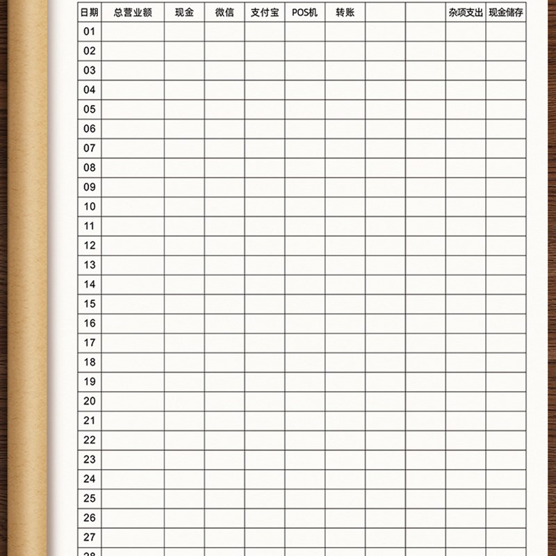 速发日每营业额记账本现金日记帐本收入收支出明细账店铺做生意流