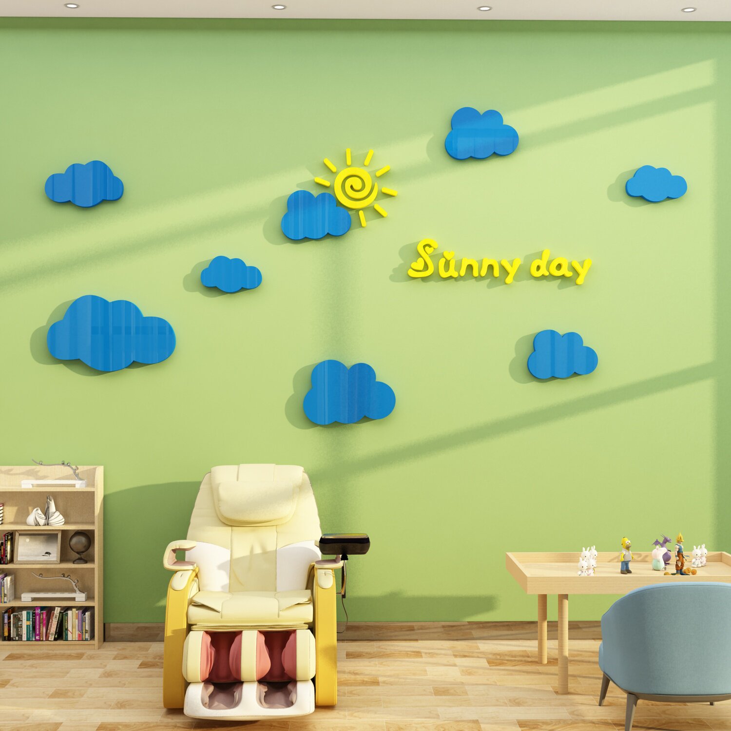 速发心理咨询室布置挂童儿图之家心灵驿化辅导文站背景墙面贴纸画