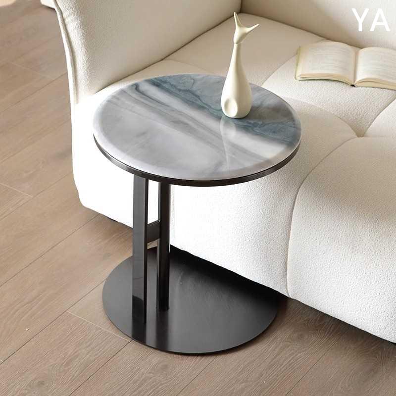 意式轻奢超晶石岩板角几极简客厅大理石可沙发边移动几迷你小新款