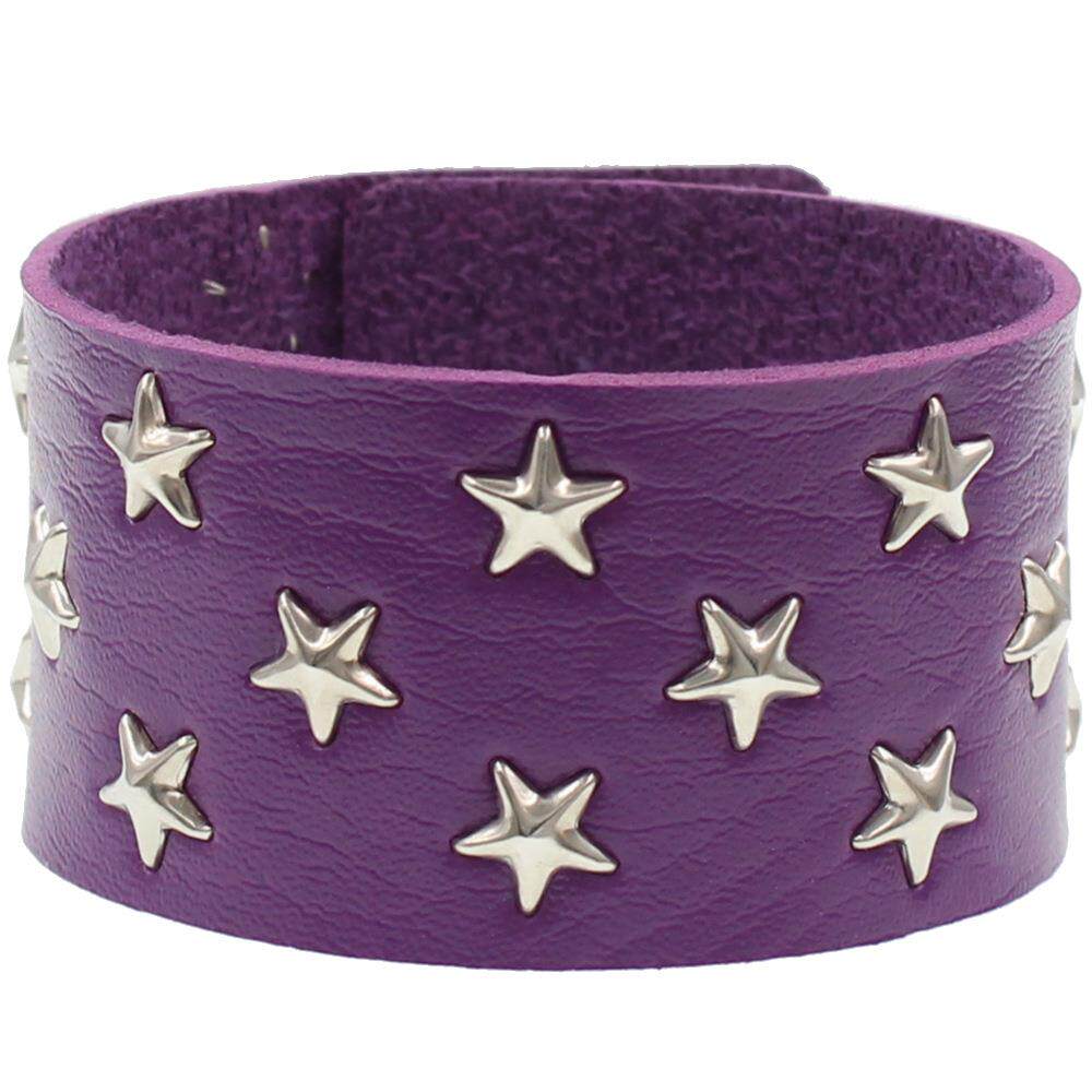 欧美朋克风哥特式pu皮质手环 个性摇滚五角星形皮革手链首饰配饰