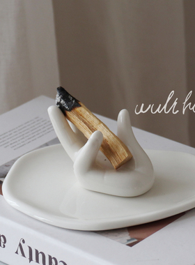 速发WU首IHO香托秘鲁圣木室烧托盘L饰盘香薰托盘燃内瑜伽店装饰摆