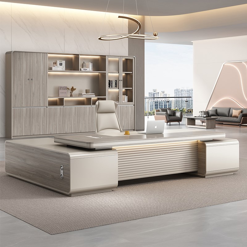 速发简约总裁老板董公桌经理桌办组合轻奢大班台办事长椅公室家具