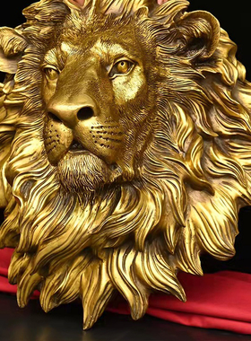 速发黄铜头客狮挂件挂牌铜兽首门口挂饰墙饰家用子厅工艺品商务礼