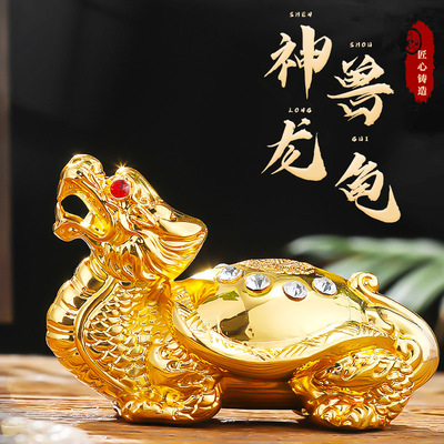 速发龙龟摆件装霸招财铜下赑屃桌面摆件茶宠文玩把件纯饰工艺品摆