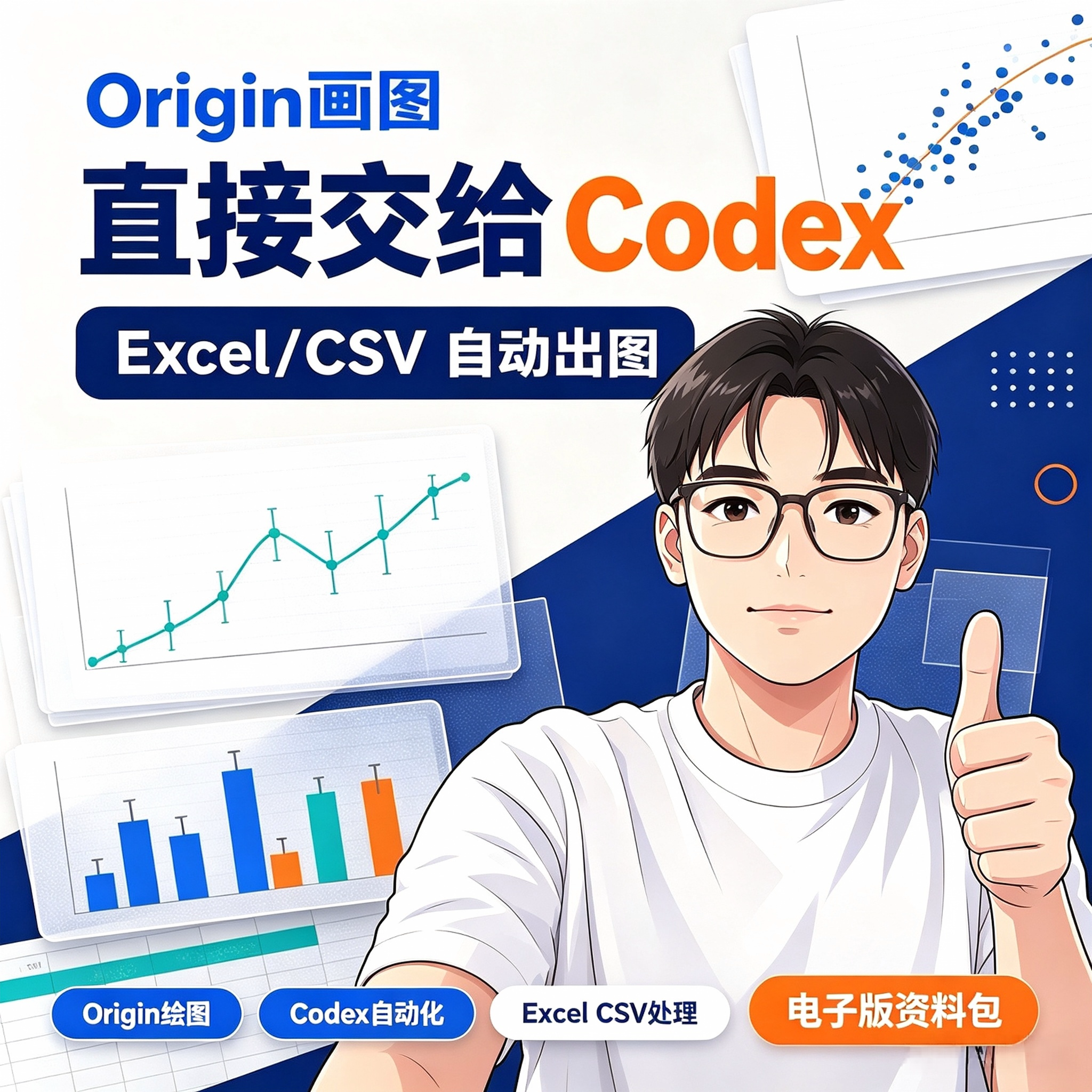 Codex自动化Origin绘图教程Excel CSV数据导入自动出图电子版资料图片