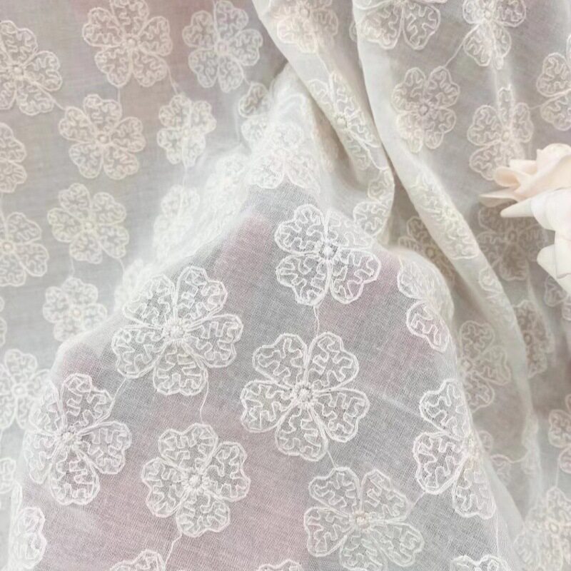 新品杏色麻棉棉线绣花蕾丝水溶花边女装连衣裙桌布礼服发饰布料