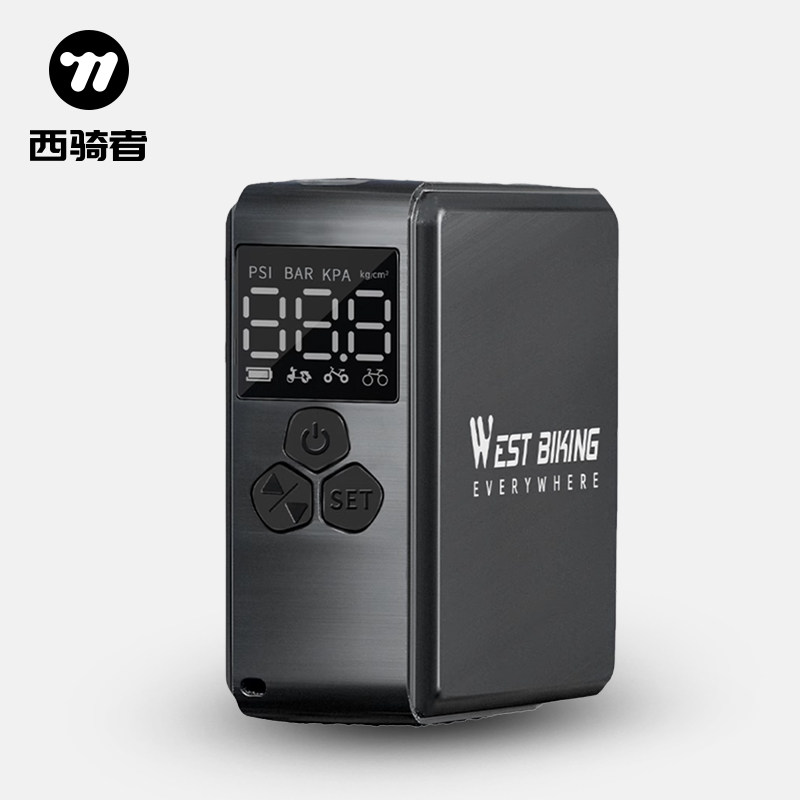西骑者自行车电动打气筒便携式高压迷你充气泵电动车家用通用