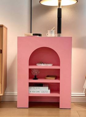 多巴胺彩色玄关壁炉饰装柜奶背风直油播VXP景置物柜简约陈列展示