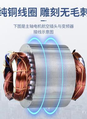 方形雕刻机水冷主轴电机00W/1.5KW/2.2K冷高速动力风头86850雕花8