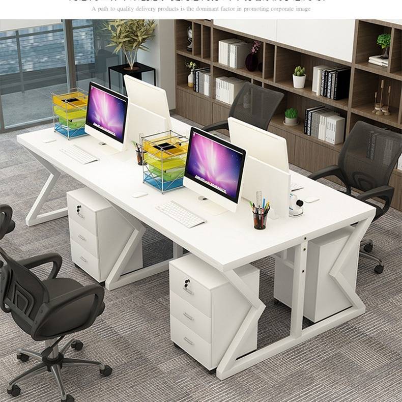 职员办公桌员工电脑桌椅组合简约现代办公家具2/6四4人屏风工作位