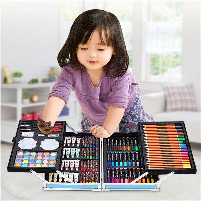 童套装美术儿用品画画工笔具蜡笔水彩笔套装小学生绘画TYK套装女