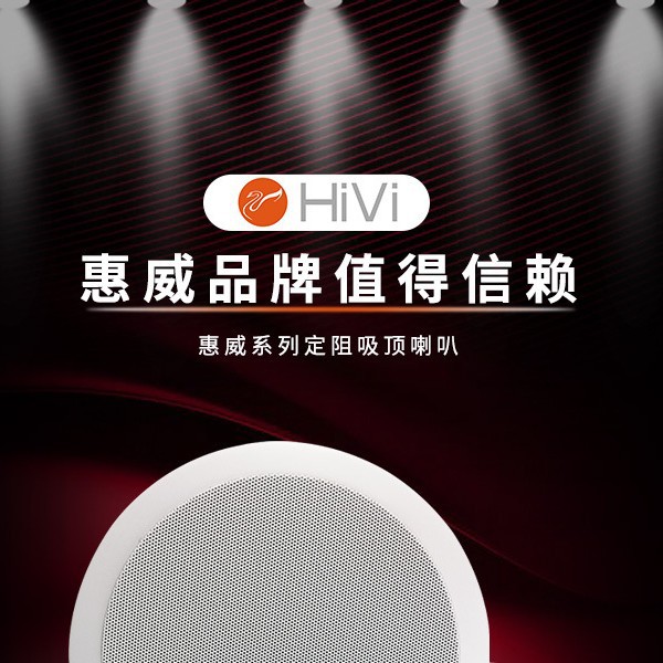 Hivi/惠威 VR6-SC定阻吸顶喇叭双高音家用同轴环绕音箱嵌入式音响