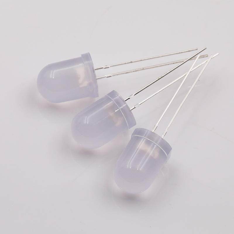 1MM圆头雾状22877脚led灯珠红蓝翠黄白色暖白绿光乳长白F010直插