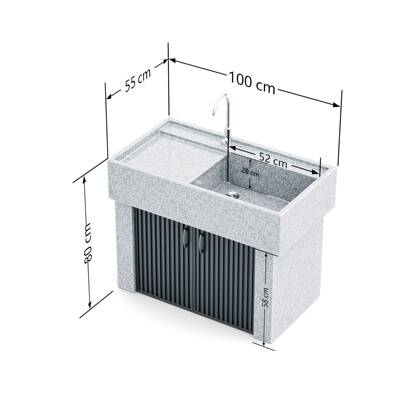 然石石材洗衣户外大理水池池石天槽台盆花岗岩洗手池庭87377院水
