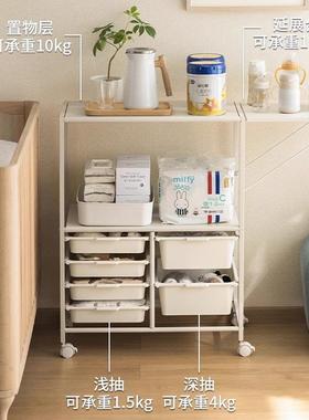 置厨房边柜餐多层物架落地式收纳储物柜多66773功能客厅可移动推