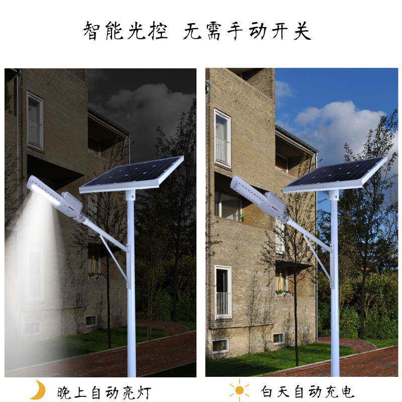 伟设澳农村建别墅新小区LED大功率挑RRN臂厂家直销6米太阳能灯路
