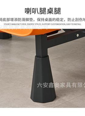 学食堂餐桌椅校公组工合4人餐VTZ桌学生员司饭堂连体快餐桌椅喇叭