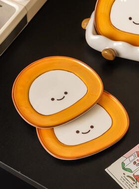 超可爱瑞士卷陶瓷吐骨套装蘸料QLB碟家茶用高颜值吃碟碟下午甜品