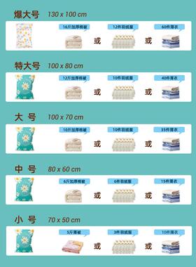 x衣yt真空压缩袋纳袋装家用棉被子抽空气RNT羽绒衣服物收旅行大号