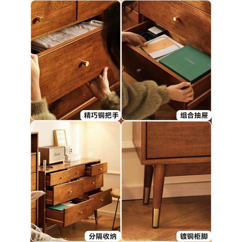 复古实木柜斗抽卧无品牌/室七斗柜收纳屉储物柜客厅玄关柜靠墙中