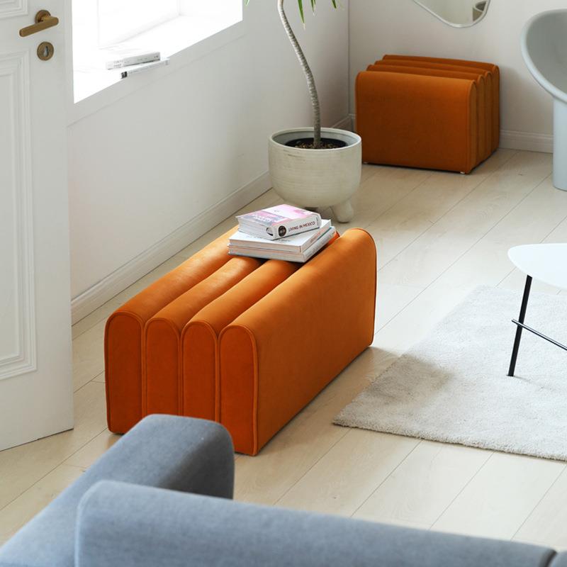 式极简性风琴沙发椅家衣帽间沙IBI意发脚踏凳门口床尾客厅个舒用
