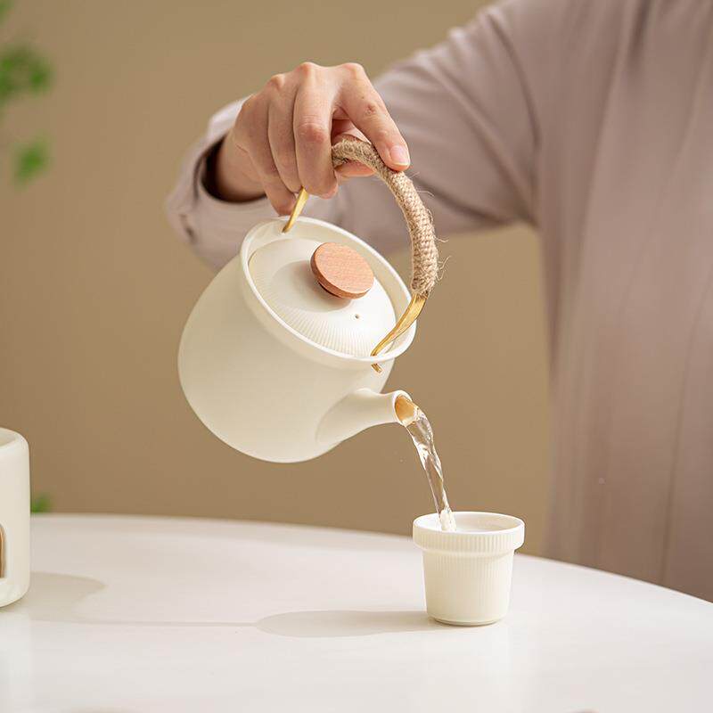 3721茶奶油黄茶围壶煮茶器套装炉蜡烛加暖热陶瓷温茶底座烤茶炉子