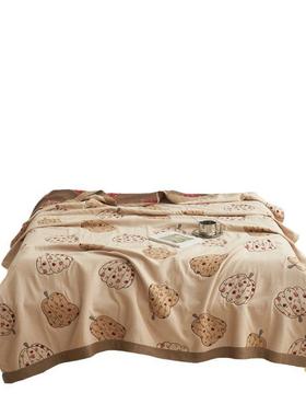 A六类层色织提花全纱棉布毯毛被盖毯60108卡通儿童巾毯家居夏凉毯