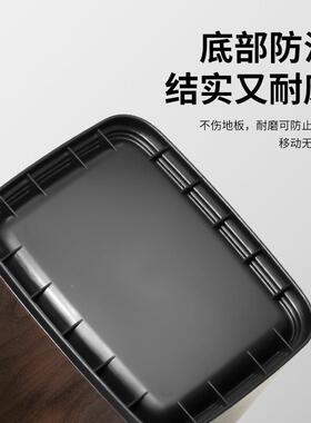 木纹垃卫圾桶21018家用新式古中无盖直投圆形客厅厨房复卧室生间