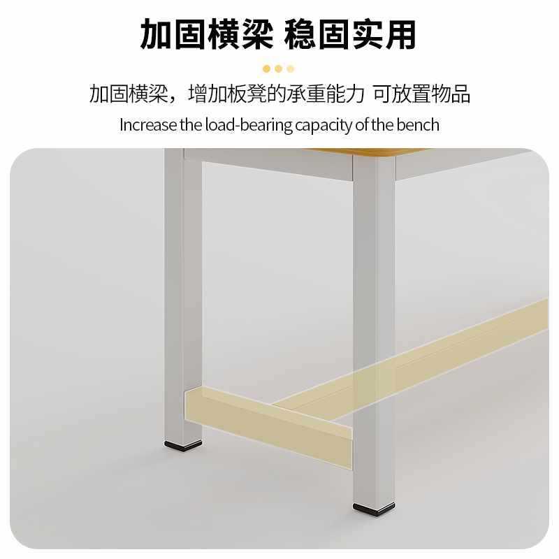 简约现代长B81-3条凳子钢木餐椅家用方形房吃长饭桌凳出租简易铁