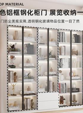 Ehd书柜体组玻璃门落墙地一靠柜家用客厅收纳合储物柜办wDz2Dfns
